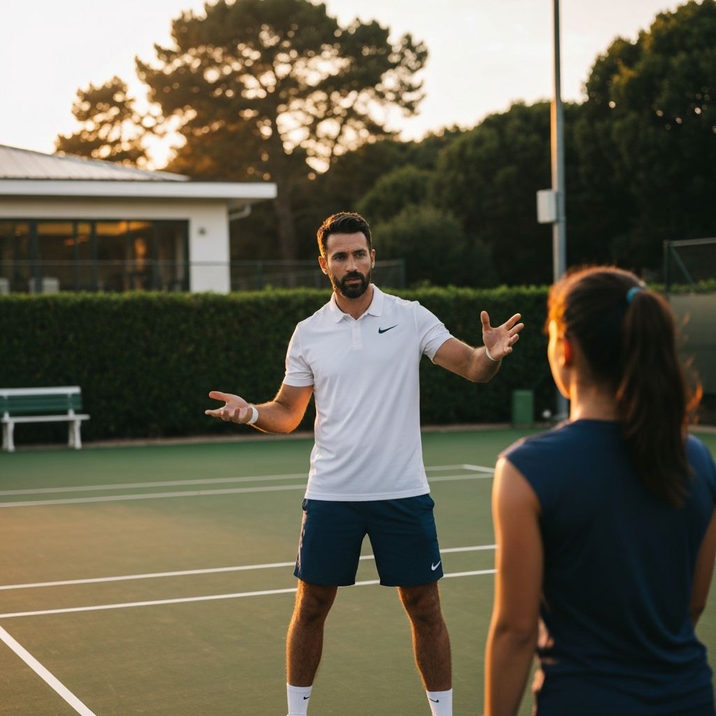 Private tennis coaching session